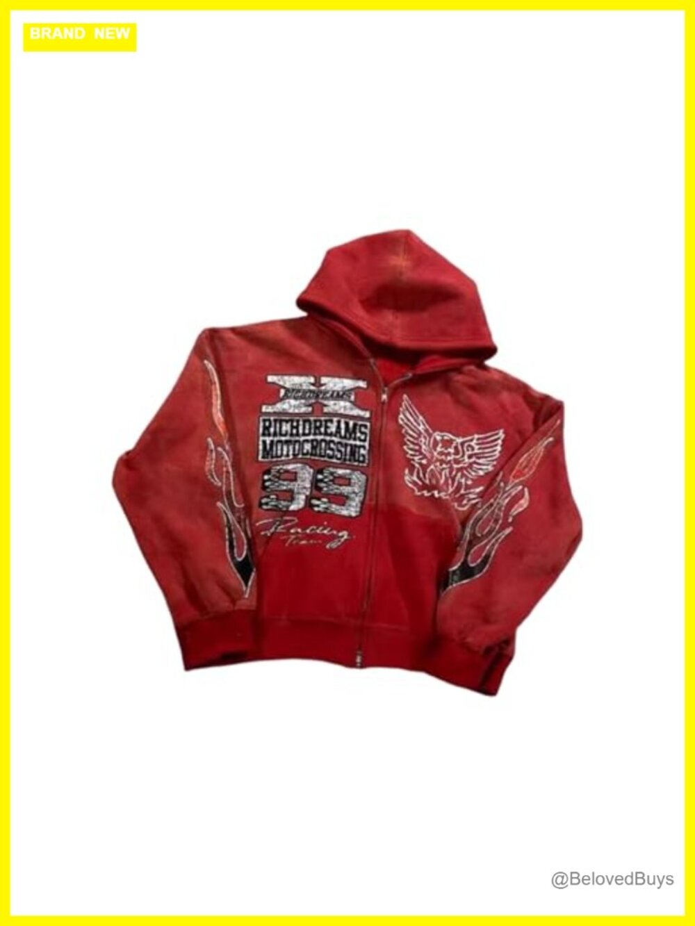 Oversized Zip Up Hoodie Grunge Streetwear Y2K Graphic Long Sleeve